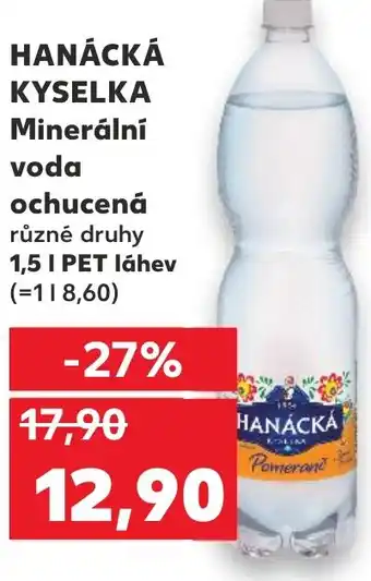 Kaufland HANÁCKÁ KYSELKA Minerální voda ochucená nabídka