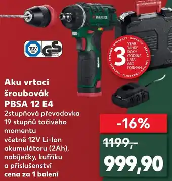 Kaufland Aku vrtaci šroubovák PBSA 12 E4 nabídka