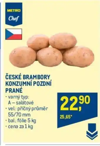 Makro ČESKÉ BRAMBORY KONZUMNÍ POZDNÍ PRANÉ nabídka