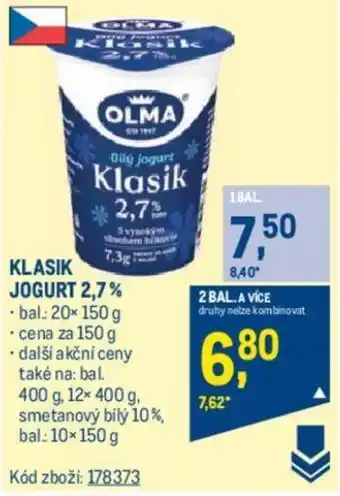 Makro KLASIK JOGURT 2,7% nabídka