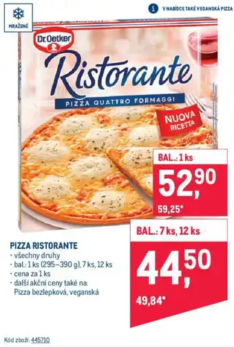 Makro PIZZA RISTORANTE nabídka