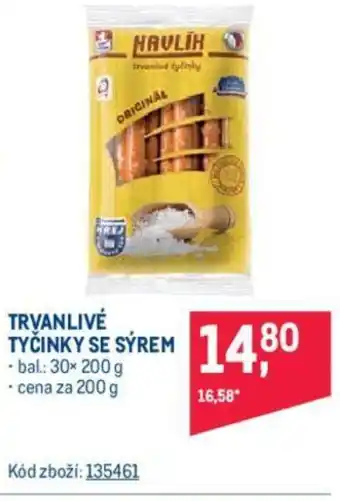 Makro TRVANLIVE TYČINKY SE SÝREM nabídka