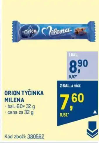 Makro ORION TYČINKA MILENA nabídka