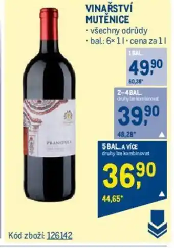 Makro VINAŘSTVÍ MUTĚNICE nabídka