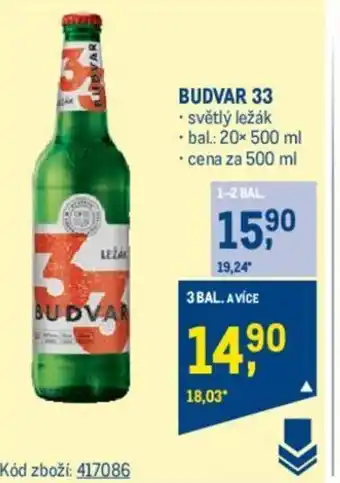 Makro BUDVAR 33 nabídka