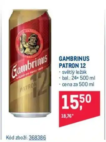 Makro GAMBRINUS PATRON 12 nabídka