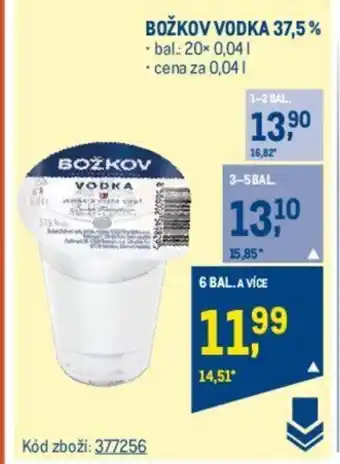 Makro BOŽKOV VODKA 37,5% nabídka