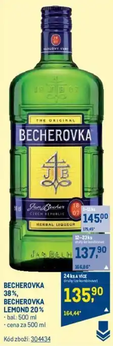 Makro BECHEROVKA 38%, BECHEROVKA LEMOND 20% nabídka