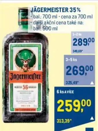 Makro JÄGERMEISTER 35% nabídka