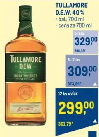 Makro TULLAMORE D.E.W 40% nabídka