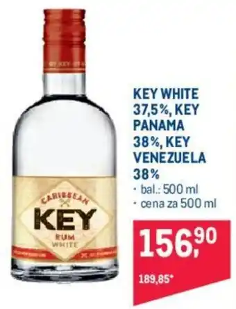 Makro KEY WHITE 37,5%, KEY PANAMA 38%, KEY VENEZUELA 38% nabídka
