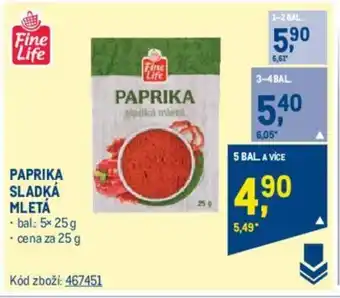 Makro PAPRIKA SLADKÁ MLETÁ nabídka