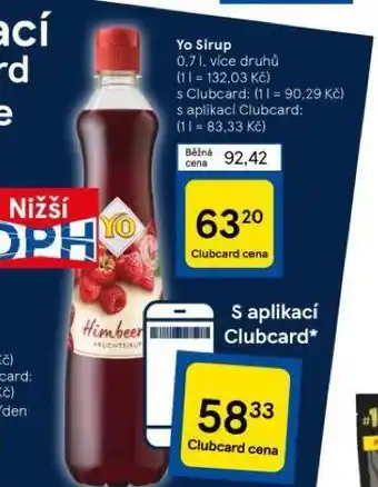 Tesco Yo sirup nabídka