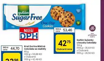 Tesco Gullón sušenky s kousky čokolády nabídka