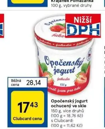 Tesco Opočenský jogurt ochucený ve skle nabídka