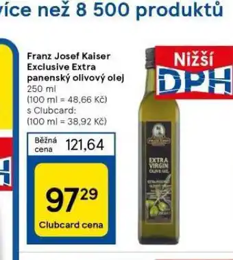 Tesco Franz josef kaiser exclusive extra panenský olivový olej nabídka