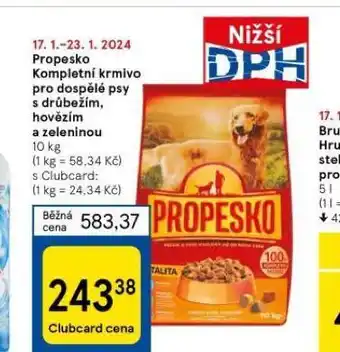Tesco Propesko kompletní krmivo pro dospělé psy nabídka