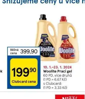 Tesco Woolite prací gel nabídka