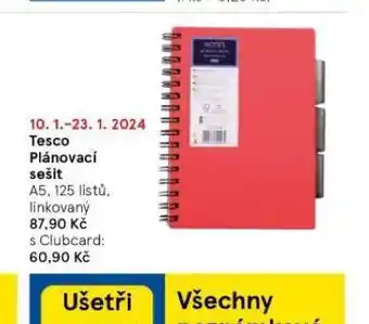 Tesco Tesco plánovací sešit nabídka