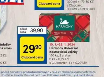 Tesco Harmony universal kosmetické utěrky nabídka