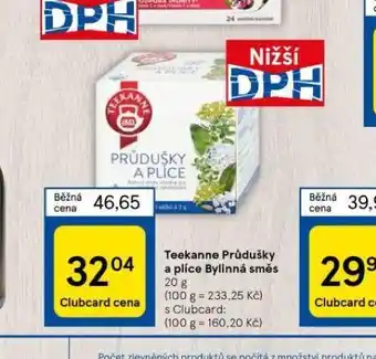 Tesco Teekanne průdušky a plíce bylinná směs nabídka