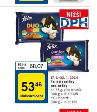 Tesco Felix kapsičky pro kočky nabídka