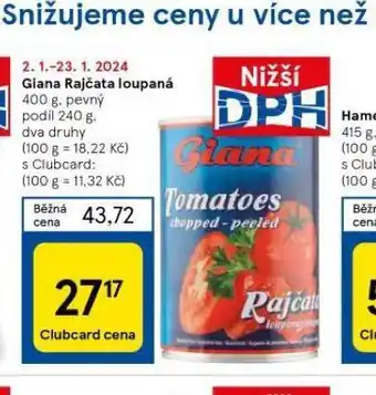 Tesco Giana rajčata loupaná nabídka
