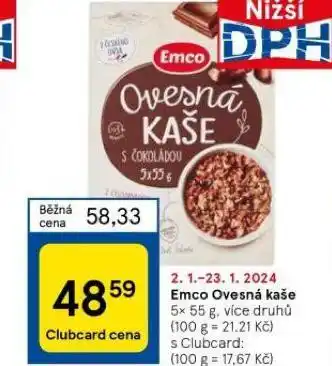 Tesco Emco ovesná kaše nabídka