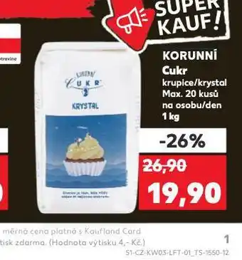 Kaufland Korunní cukr krupice / krystal nabídka