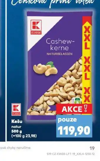 Kaufland Kešu natur nabídka