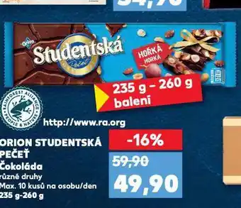 Kaufland Orion studentská pečeť nabídka