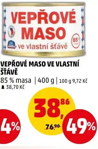 Penny Market VEPŘOVÉ MASO VE VLASTNÍ ŠŤÁVĚ nabídka