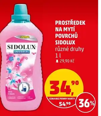 Penny Market PROSTŘEDEK NA MYTÍ POVRCHŮ SIDOLUX 1l nabídka