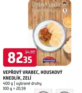 Terno VEPŘOVÝ VRABEC, HOUSKOVÝ KNEDLÍK, ZELÍ nabídka