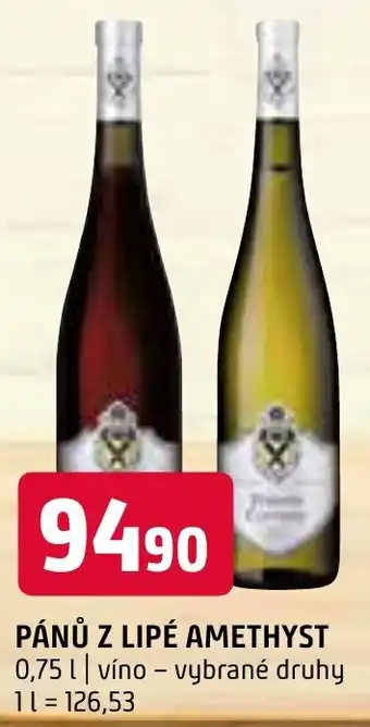 Terno PÁNŮ Z LIPÉ AMETHYST 0,75 L nabídka