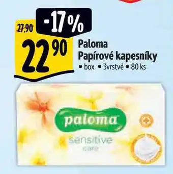 Albert Paloma papírové kapesníky box 3vrstvé 80 ks nabídka