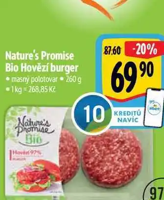 Albert Nature's promise bio hovězí burger 260 g nabídka