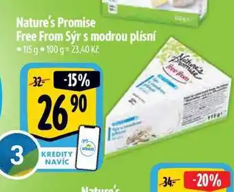 Albert Nature's promise free from sýr s modrou plísní 115 g nabídka