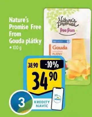 Albert Nature's promise free from gouda plátky 100 g nabídka