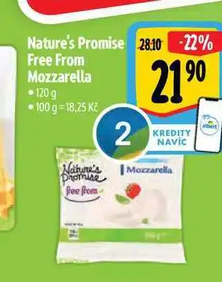 Albert Nature's promise free from mozzarella 120 g nabídka