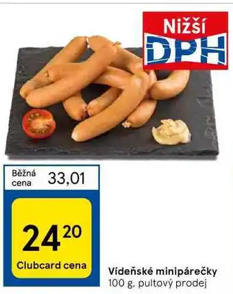 Tesco Vídeňské minipárečky nabídka