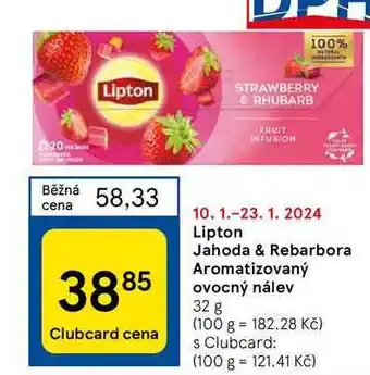 Tesco Lipton jahoda & rebarbora aromatizovaný ovocný nálev nabídka