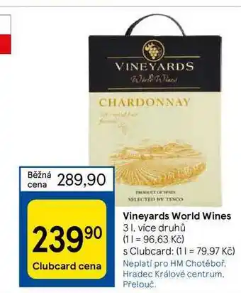 Tesco Vineyards world wines nabídka