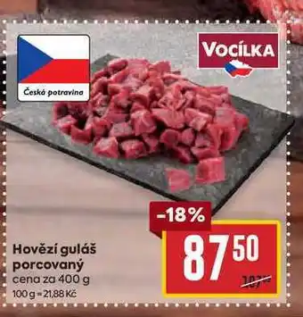 Billa Hovězí guláš porcovaný cena za 400 g nabídka