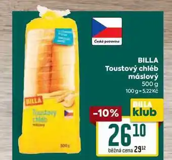Billa Billa toustový chléb máslový 500 g nabídka