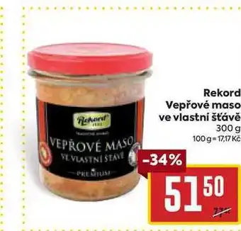 Billa Rekord vepřové maso ve vlastní šťávě 300 g nabídka