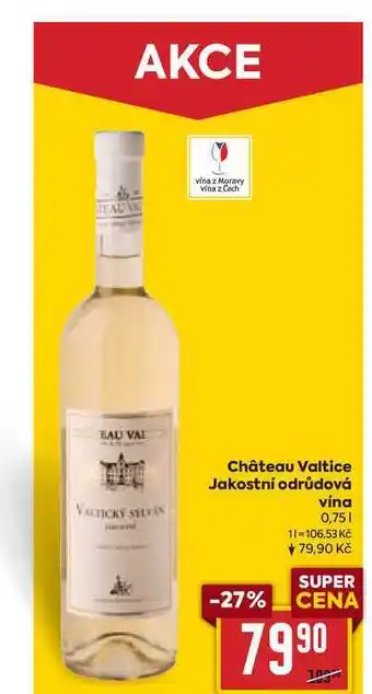 Billa Château valtice jakostní odrůdová vína 0,75l nabídka