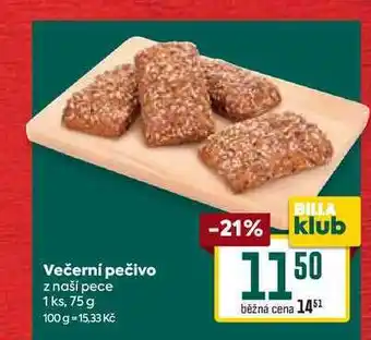 Billa Večerní pečivo z naší pece 1 ks, 75 g nabídka