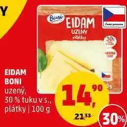 Penny Market Eidam boni uzený, 30% tuku v s., plátky, 100 g nabídka