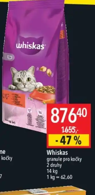 Globus Whiskas granule pro kočky nabídka